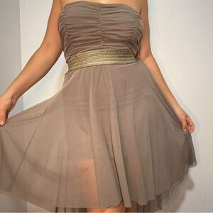 Halloween Greek Goddess Strapless Midi Dress with Gold Belt
